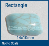 RG acrylic turquoise rectangle