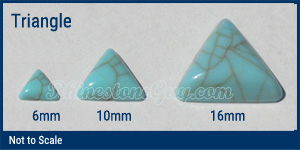 RG turquoise triangle sizes